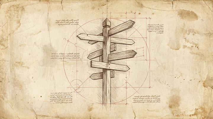 Da Vinci-style workshop plate illustrating: LinkedIn hashtags in 2026: what they still do, and what to do instead