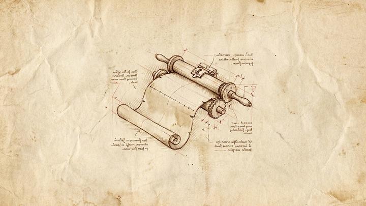 Da Vinci-style workshop plate illustrating: LinkedIn post preview: engineer the first three lines for the see more click