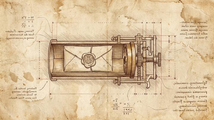 Da Vinci-style workshop plate illustrating: What is LinkedIn InMail, and why I'd rather be the name they already know
